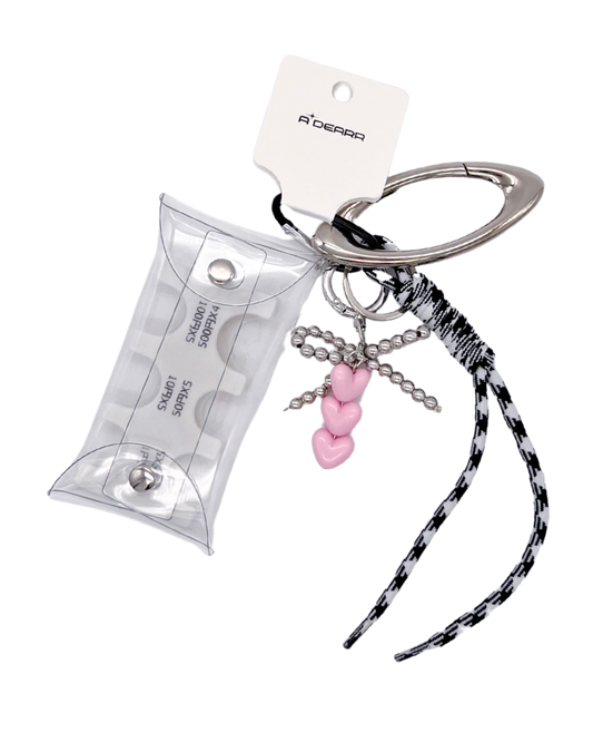 WHITE OVAL RING COIN POUCH