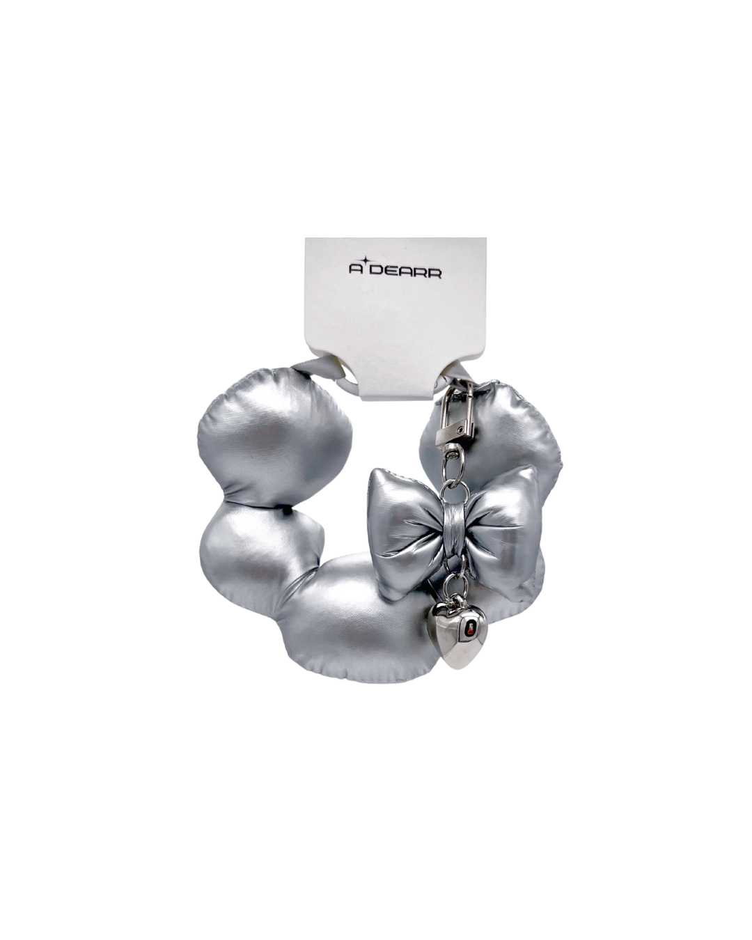 PUFFY HEART PENDANT CHARMS SILVER
