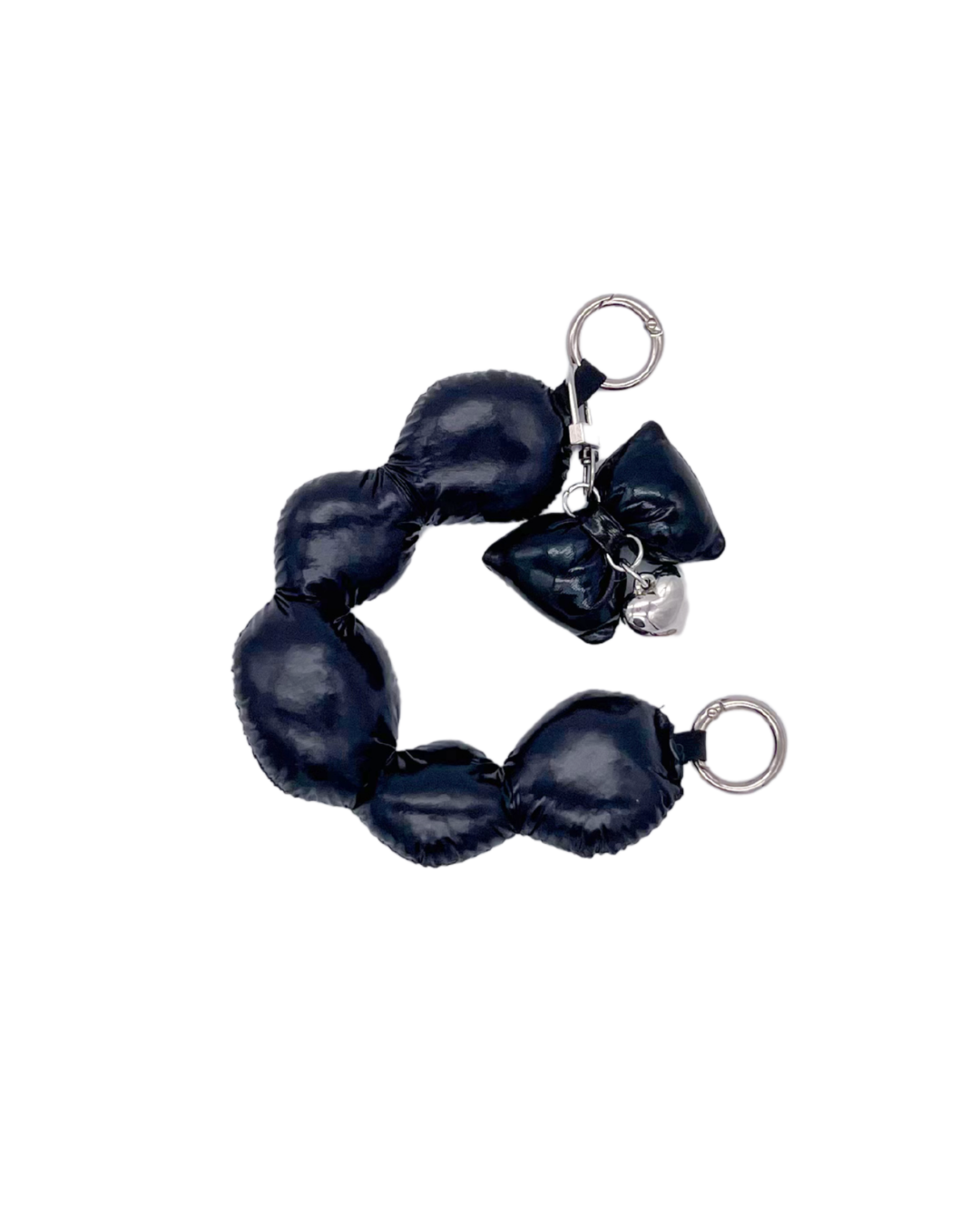 PUFFY HEART PENDANT CHARMS BLACK