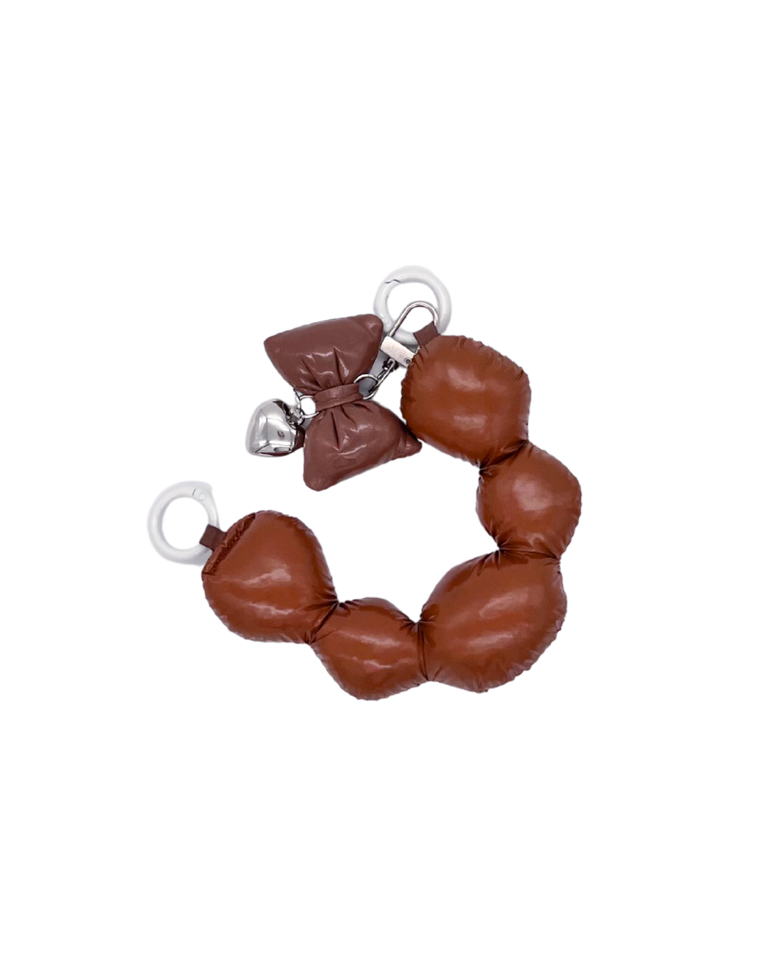 PUFFY HEART PENDANT CHARMS BROWN