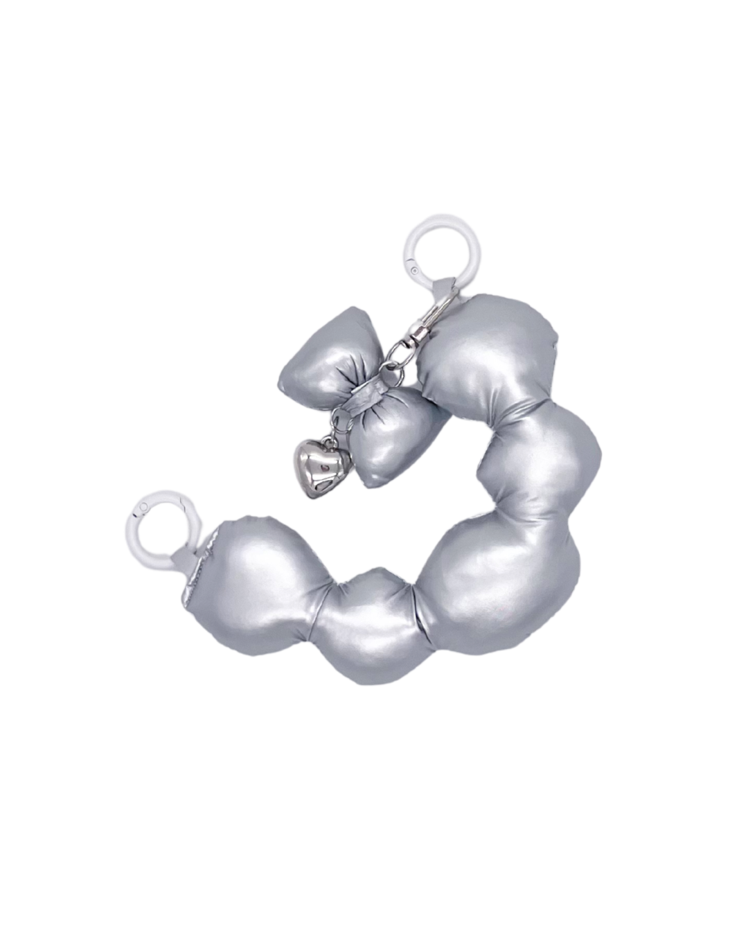 PUFFY HEART PENDANT CHARMS SILVER