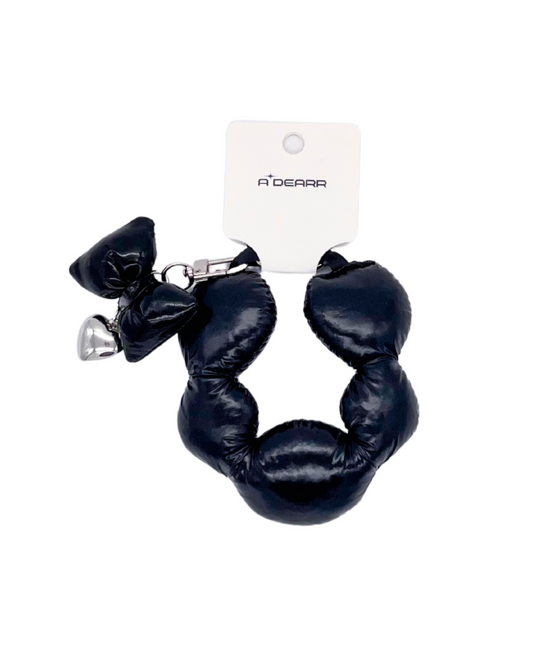 PUFFY HEART PENDANT CHARMS BLACK
