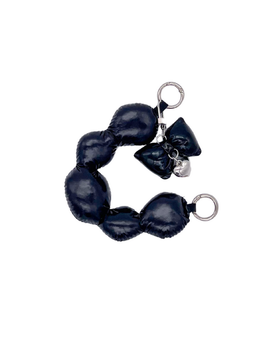PUFFY HEART PENDANT CHARMS BLACK