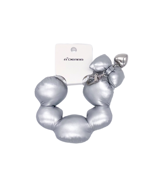 PUFFY HEART PENDANT CHARMS SILVER