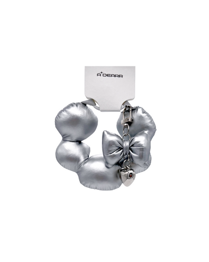 PUFFY HEART PENDANT CHARMS SILVER