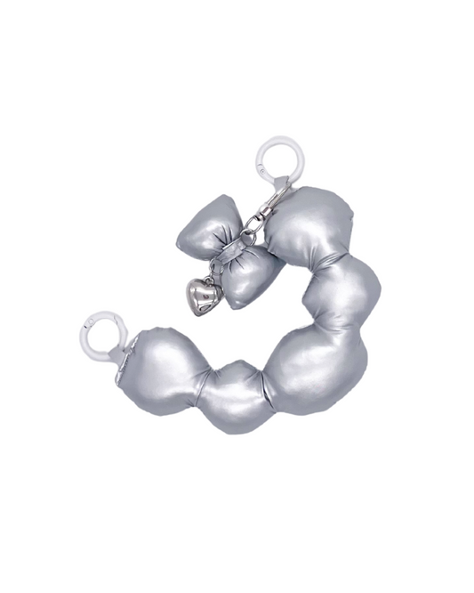 PUFFY HEART PENDANT CHARMS SILVER