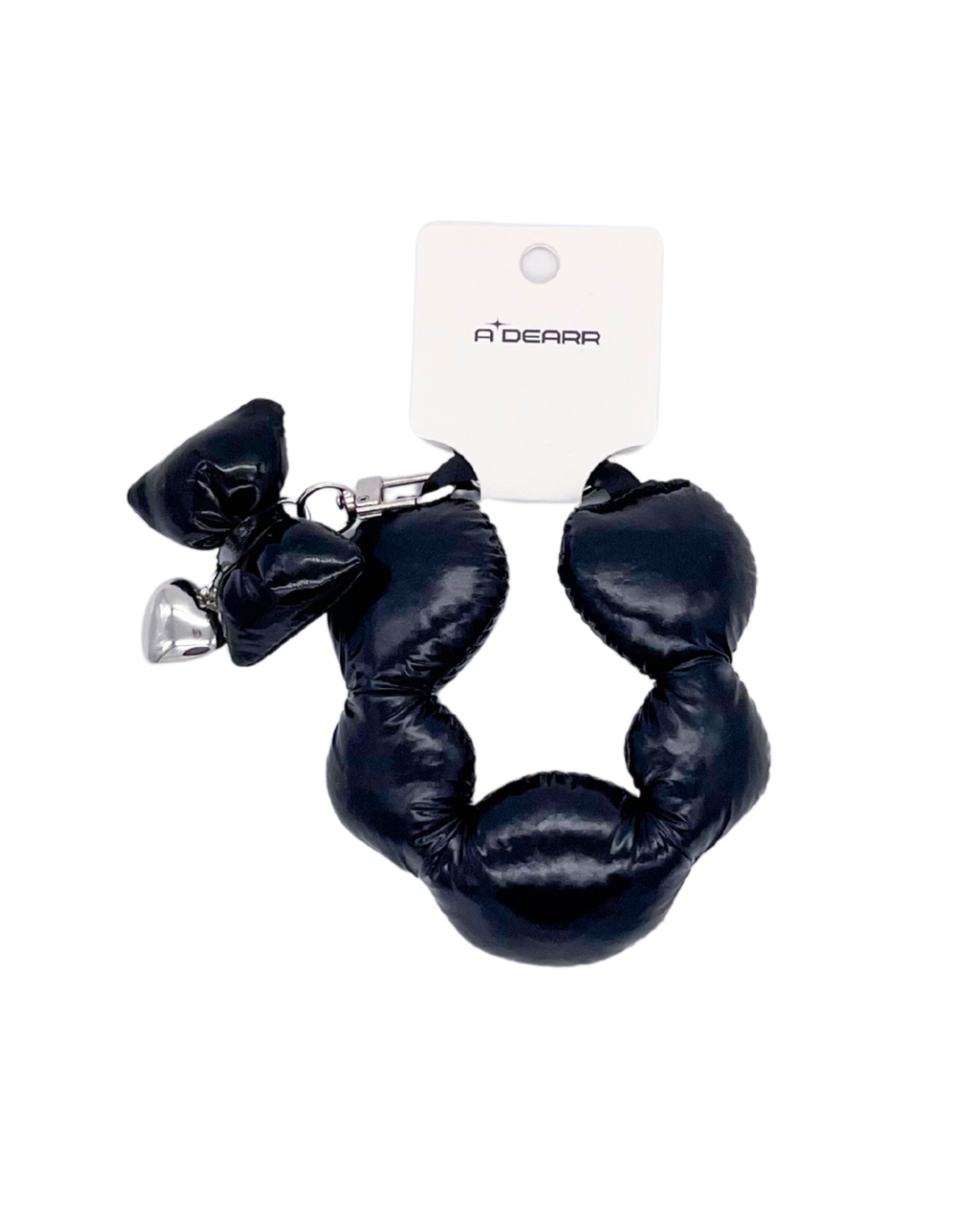 PUFFY HEART PENDANT CHARMS BLACK