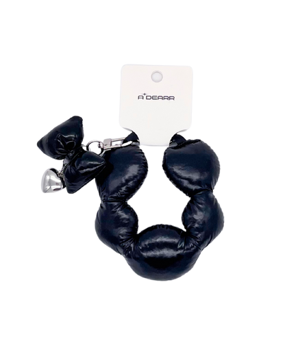 PUFFY HEART PENDANT CHARMS BLACK