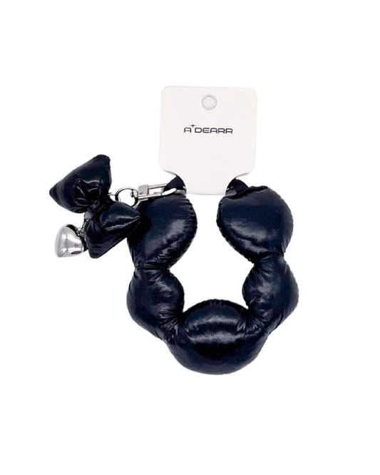 PUFFY HEART PENDANT CHARMS BLACK