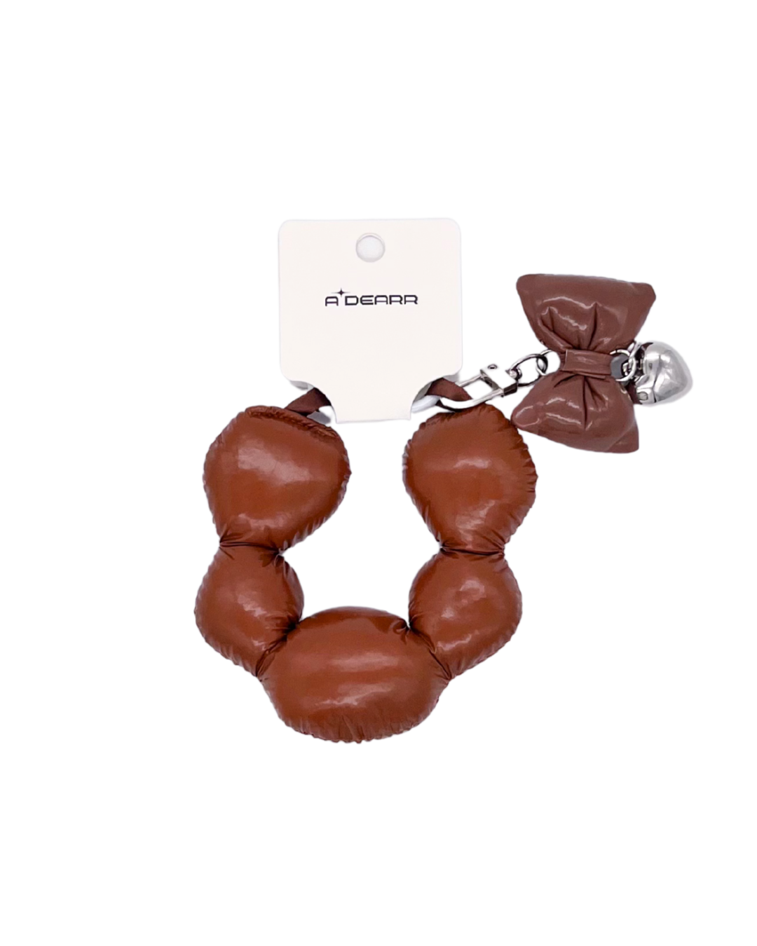 PUFFY HEART PENDANT CHARMS BROWN