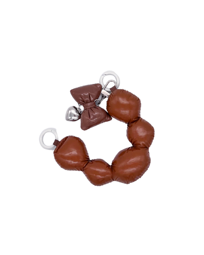 PUFFY HEART PENDANT CHARMS BROWN