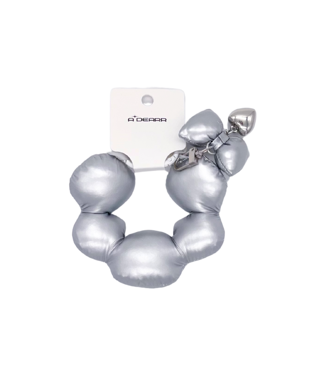 PUFFY HEART PENDANT CHARMS SILVER