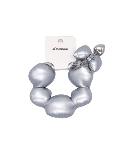 PUFFY HEART PENDANT CHARMS SILVER