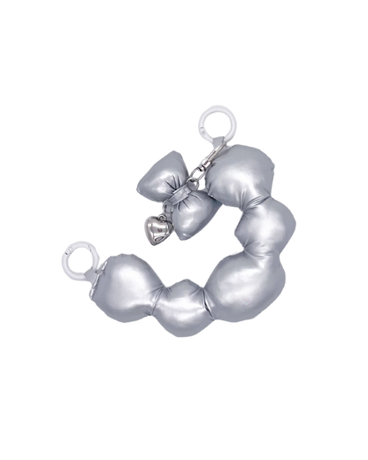 PUFFY HEART PENDANT CHARMS SILVER